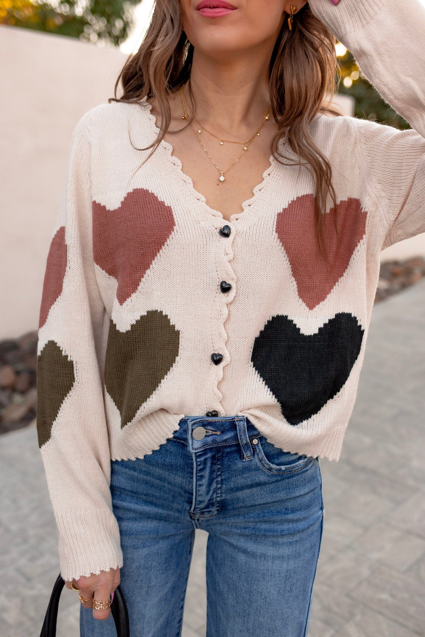 Hearts For You Button Cardigan