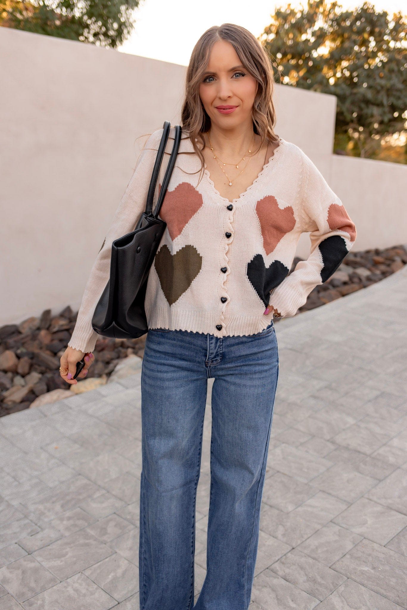 Hearts For You Button Cardigan